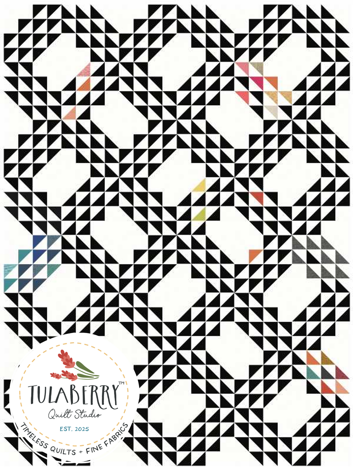 Ocean Waves quilt pattern drawing — heirloom quilt design by Tulaberry Quilt Studio