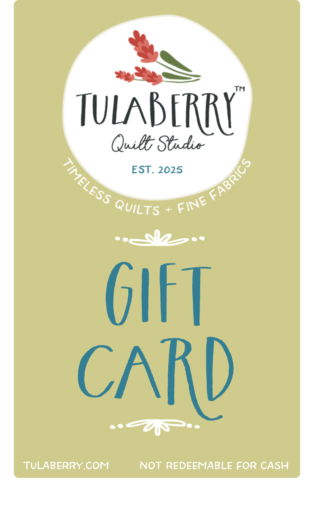 Tulaberry Quilt Studio digital gift card