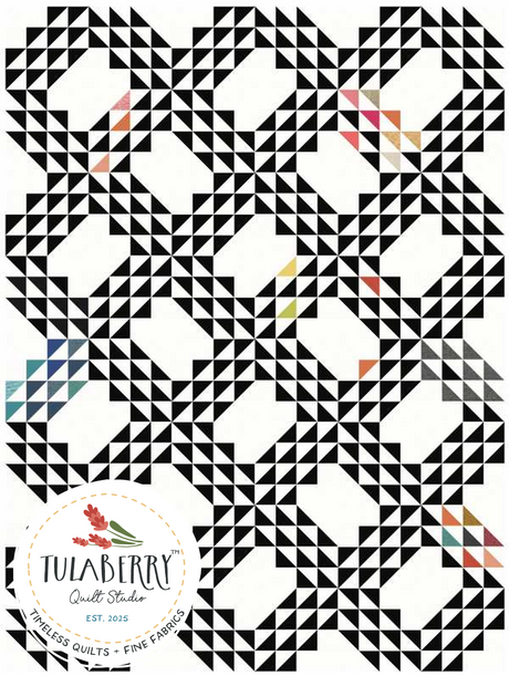 Ocean Waves quilt pattern drawing — heirloom quilt design by Tulaberry Quilt Studio