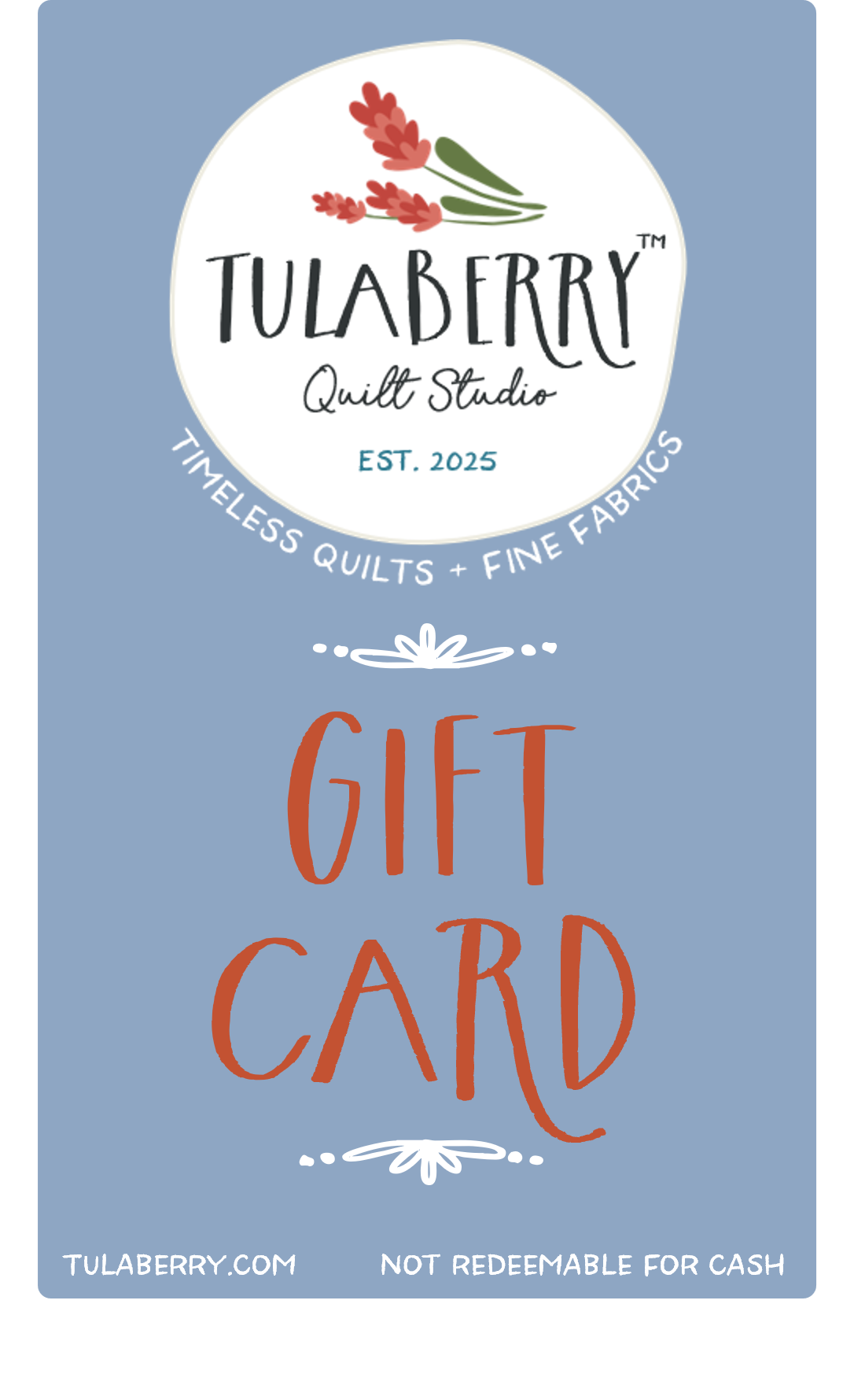 Tulaberry Quilt Studio digital gift card