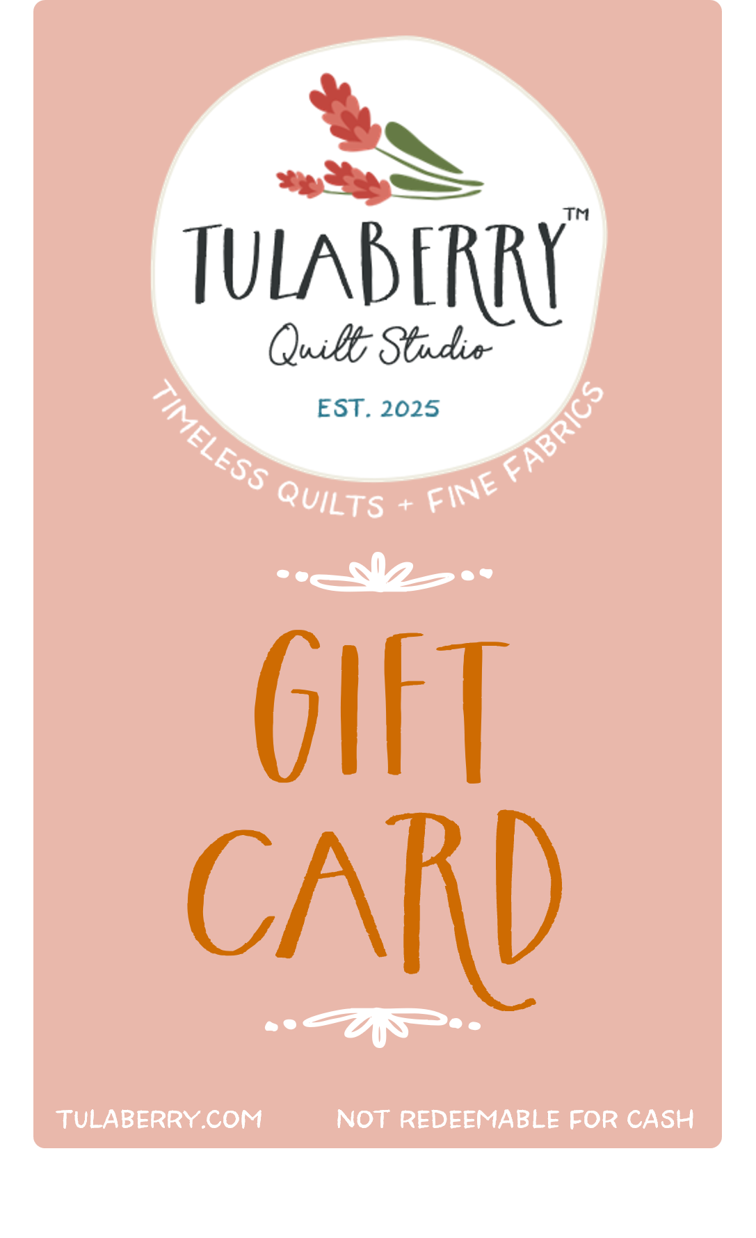 Tulaberry Quilt Studio digital gift card